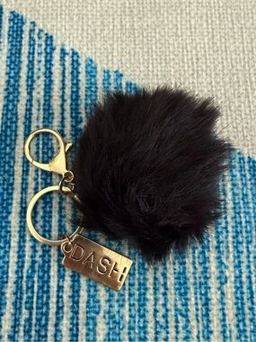 Rare DASH Kardashian Bag Charm Keychain Y2K Black Puff